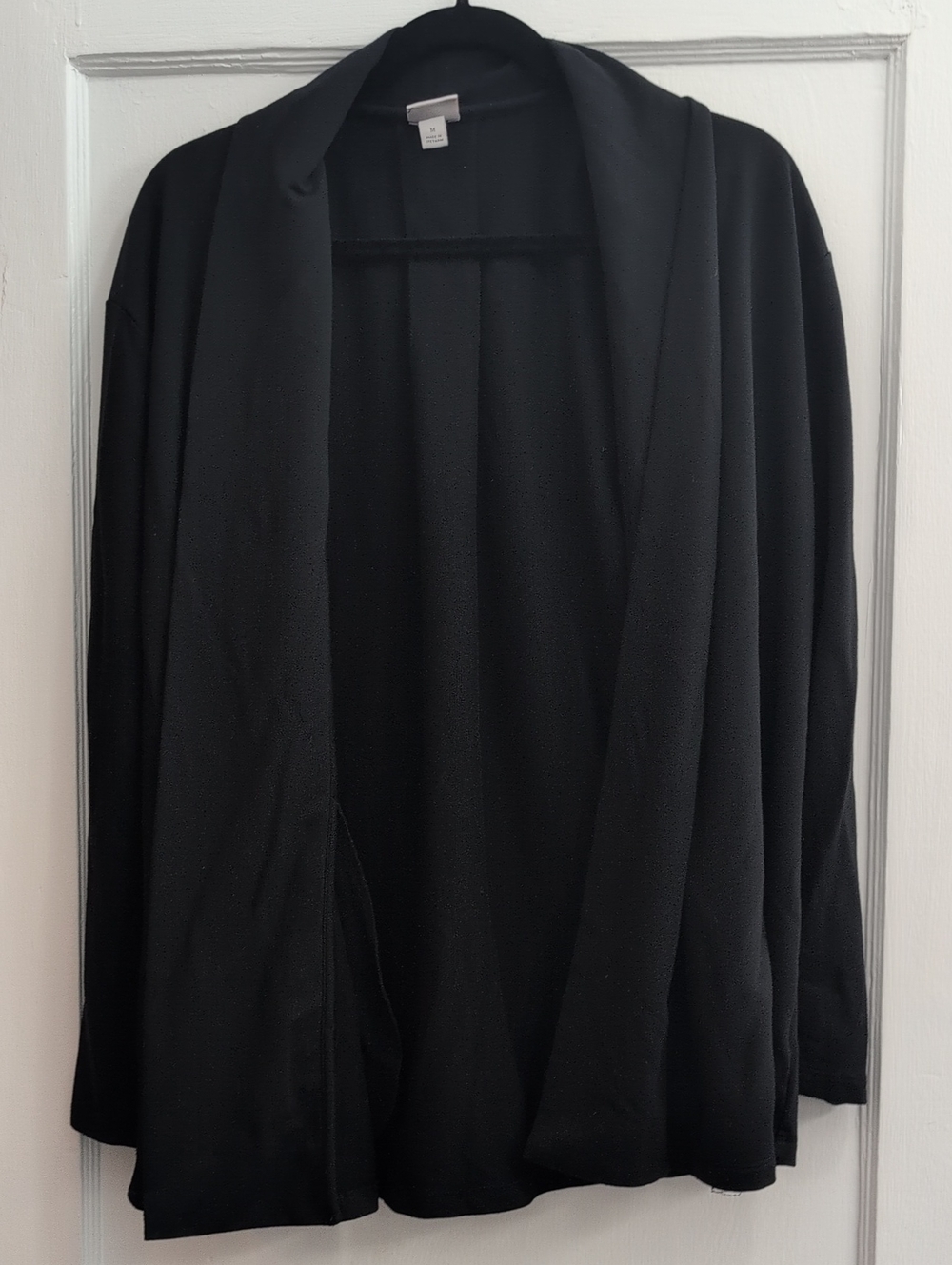 Classic Black Open-Front Cardigan